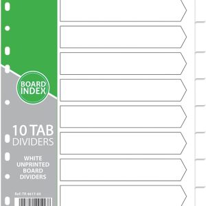 divider 10 pos white a4 numbered 1 10
